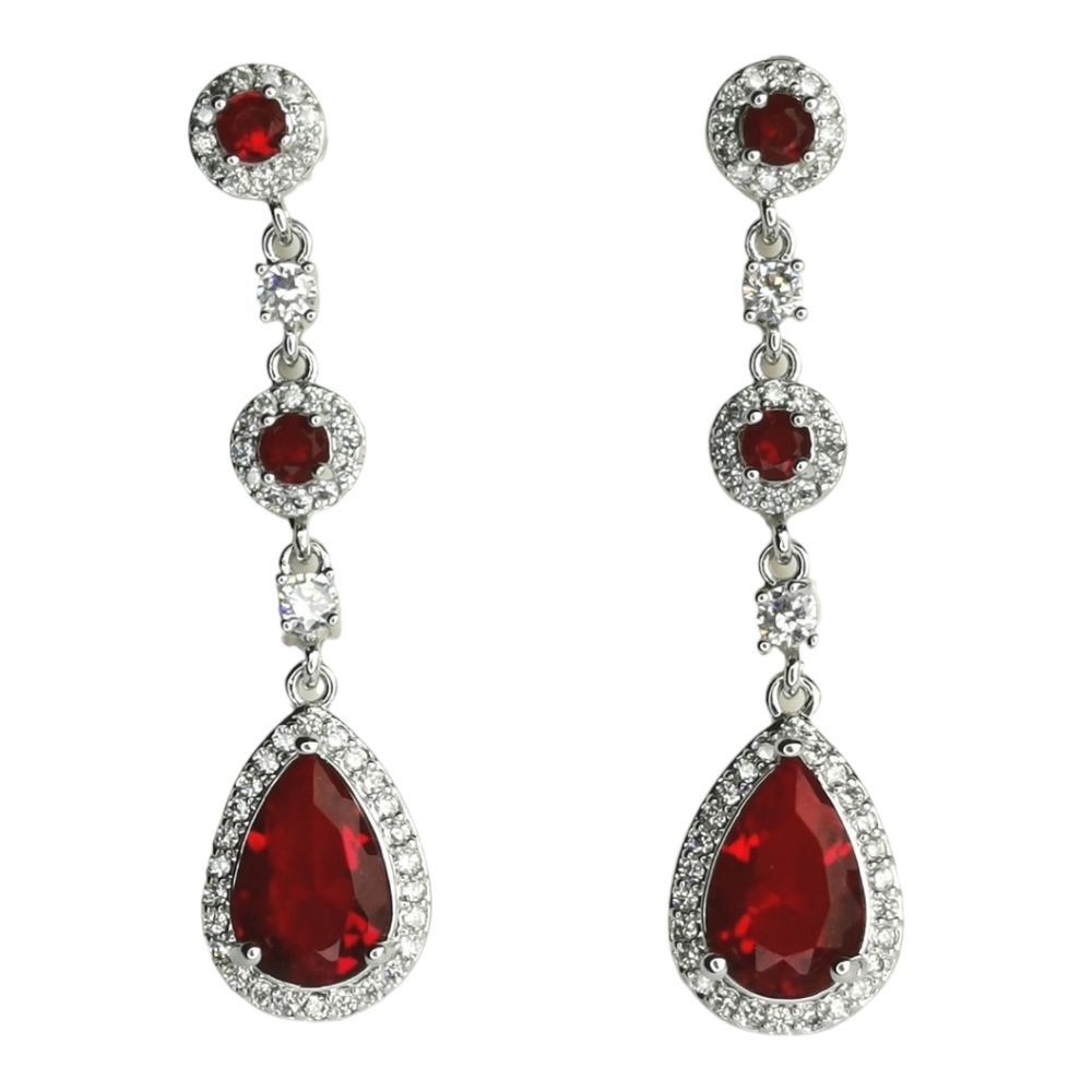 Premium Lab Created Ruby CZ earrings 🆕